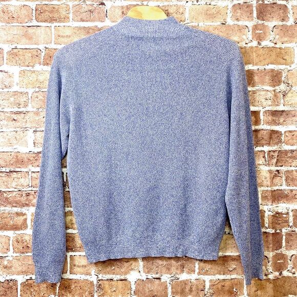 Peter Millar Heathered Blue Zip-Up Sweater - Picture 4 of 15